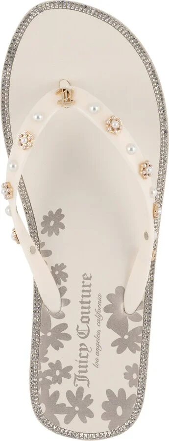Juicy Couture Women's Sanba Embellished Flip Flops - Image 4