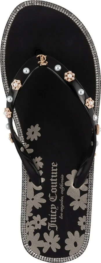 Juicy Couture Women's Sanba Embellished Flip Flops - Image 8
