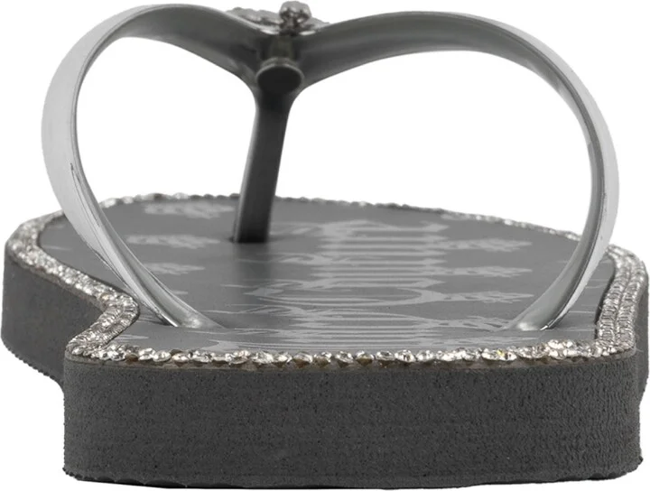 Juicy Couture Women's Shamrock Flip Flops - Gray/Silver - Image 3