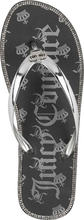 Juicy Couture Women's Shamrock Flip Flops - Gray/Silver - Image 4