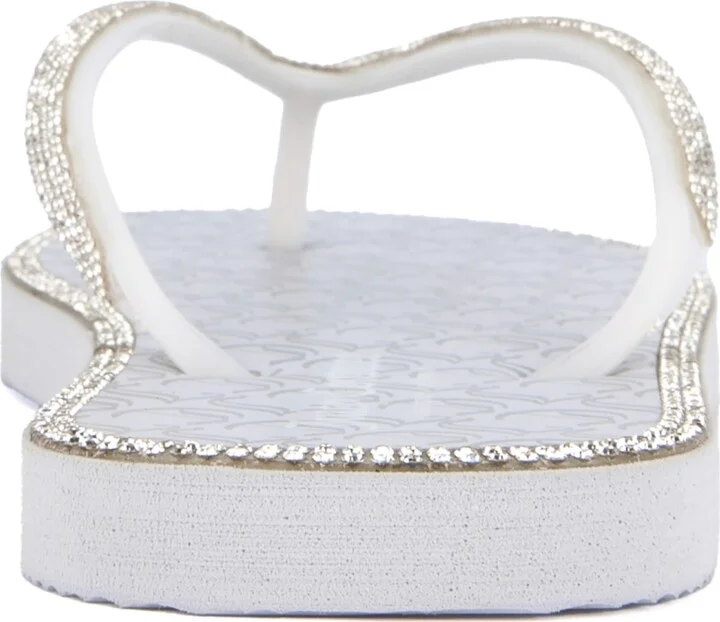 Juicy Couture Women's Surprise 2 Embellished Flip Flop Sandals - White/Silver - Image 3