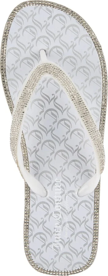 Juicy Couture Women's Surprise 2 Embellished Flip Flop Sandals - White/Silver - Image 4