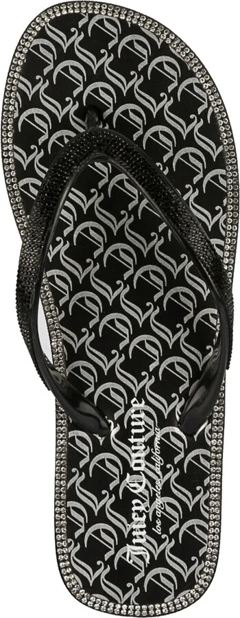 Juicy Couture Women's Surprise 2 Embellished Flip Flop Sandals - White/Silver - Image 8