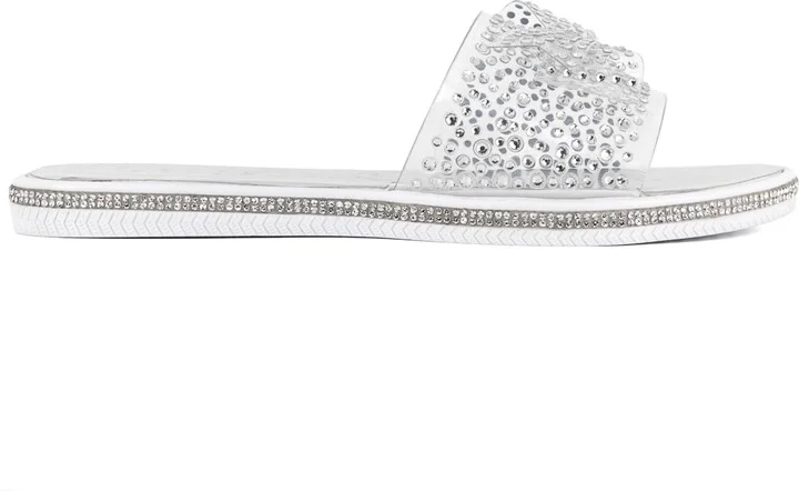Juicy Couture Women's Yamara Slide Flat Sandals - Clear, Silver - Image 2