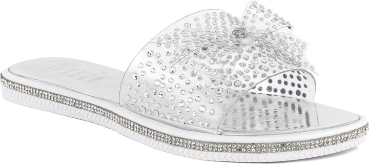 Juicy Couture Women's Yamara Slide Flat Sandals - Clear, Silver