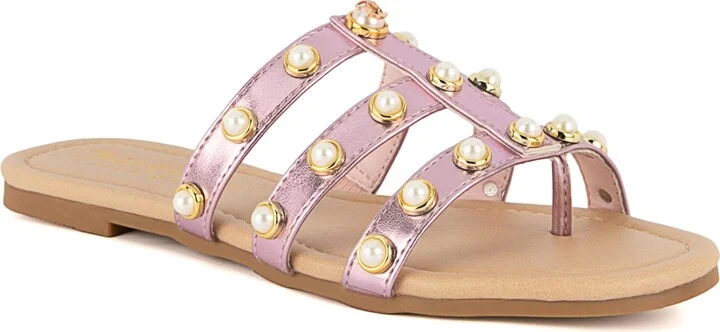 Juicy Couture Women's Zallymae Embellished Slide Flat Sandals