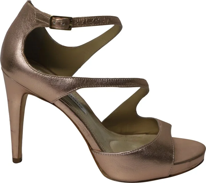 Jujette Heels in Metallic Rosegold Leather