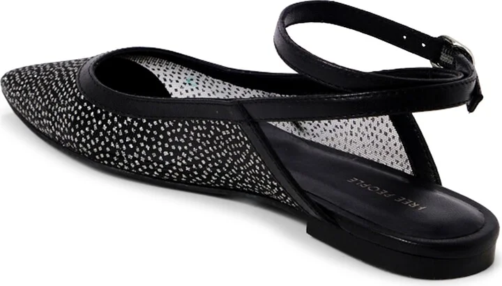 Jules Glitter Mesh Pointed Toe Ankle Strap Flat - Image 2