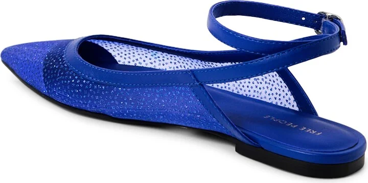 Jules Glitter Mesh Pointed Toe Ankle Strap Flat - Image 7