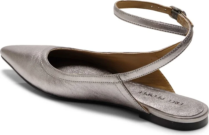 Jules Pointy Toe Ankle Strap Leather Flat - Image 2