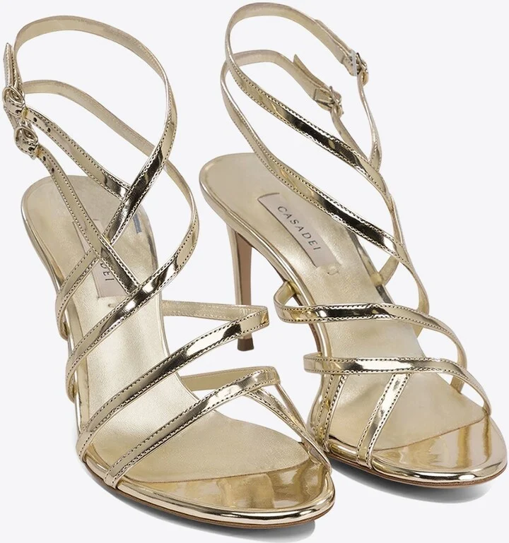 Julia 80 Metallic Leather Cage Sandals