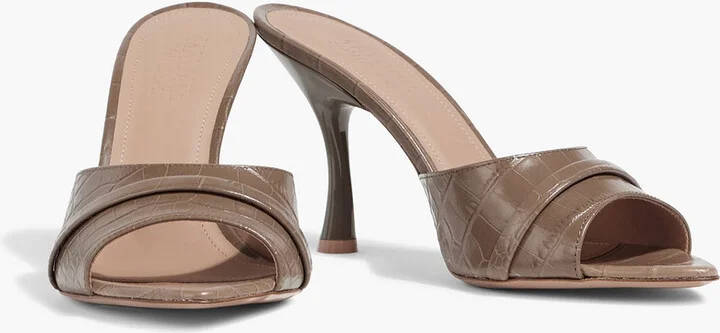 Julia 90 croc-effect leather mules - Image 2