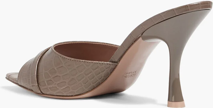 Julia 90 croc-effect leather mules - Image 3