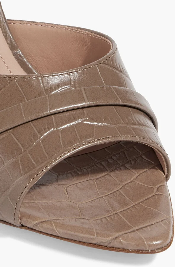 Julia 90 croc-effect leather mules - Image 4