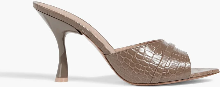 Julia 90 croc-effect leather mules