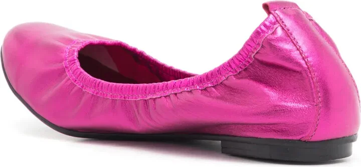 Julia elasticated leather ballerina shoes - Image 3
