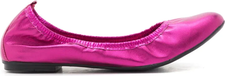 Julia elasticated leather ballerina shoes