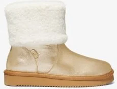 Julia Faux Fur Trim Metallic Leather Boot - Image 3
