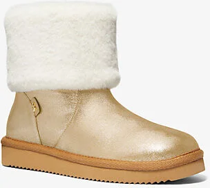 Julia Faux Fur Trim Metallic Leather Boot