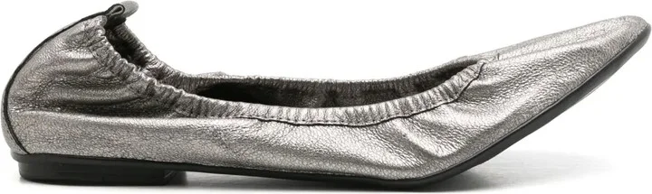Julia metallic-effect ballerina shoes