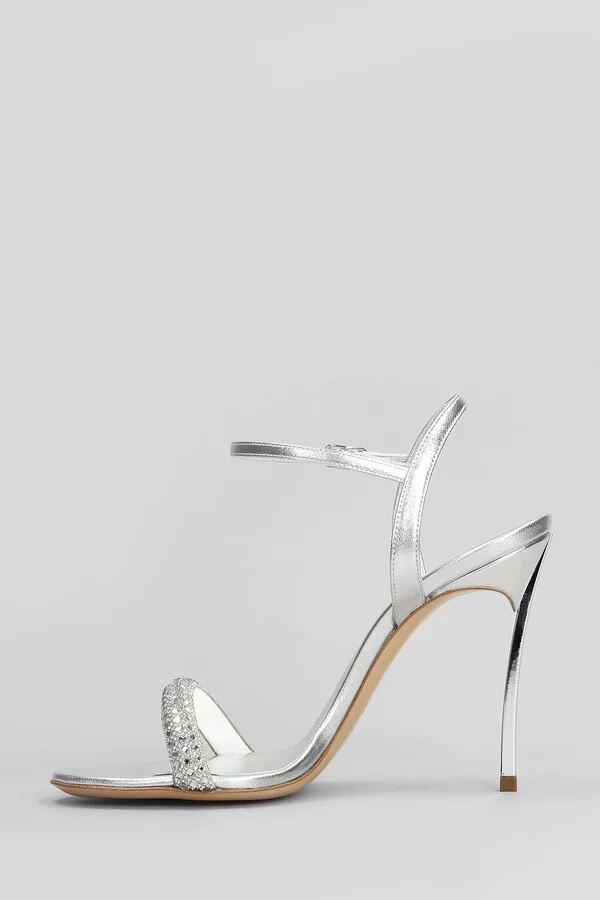 Julia Stratosphere Sandals In Silver Leather - Image 3