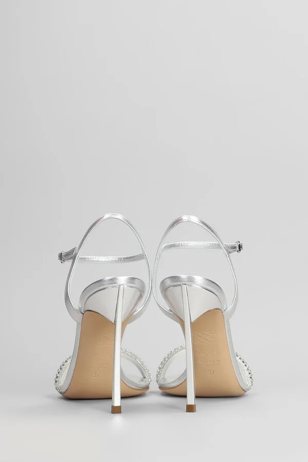 Julia Stratosphere Sandals In Silver Leather - Image 4