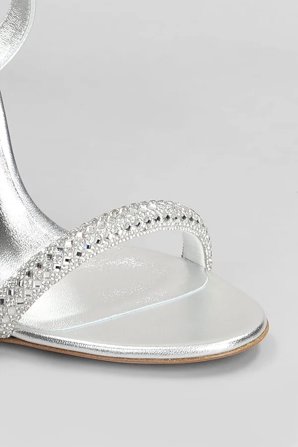 Julia Stratosphere Sandals In Silver Leather - Image 5