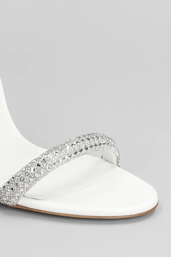 Julia Stratosphere Sandals In White Leather - Image 5