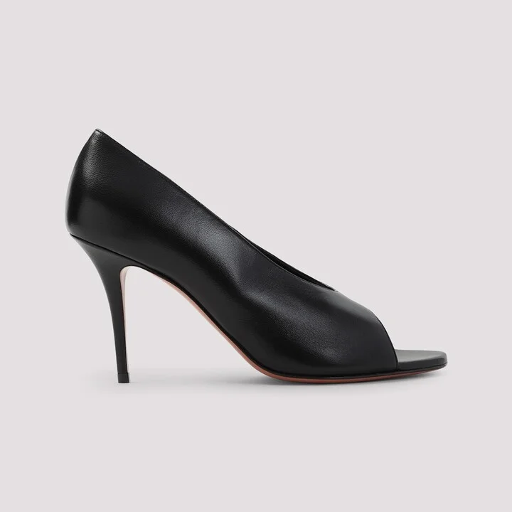 Julianne 90 Peep Toe Nappa Pumps - Image 3