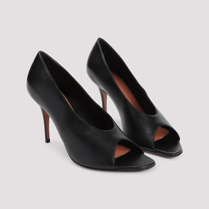 Julianne 90 Peep Toe Nappa Pumps - Image 5