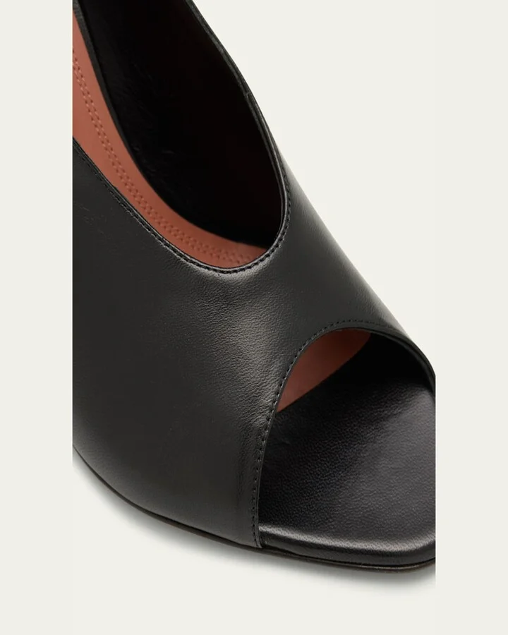 Julianne Peep-Toe Leather Pumps - Image 3