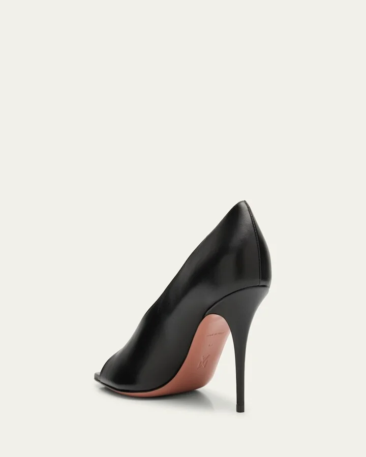 Julianne Peep-Toe Leather Pumps - Image 8