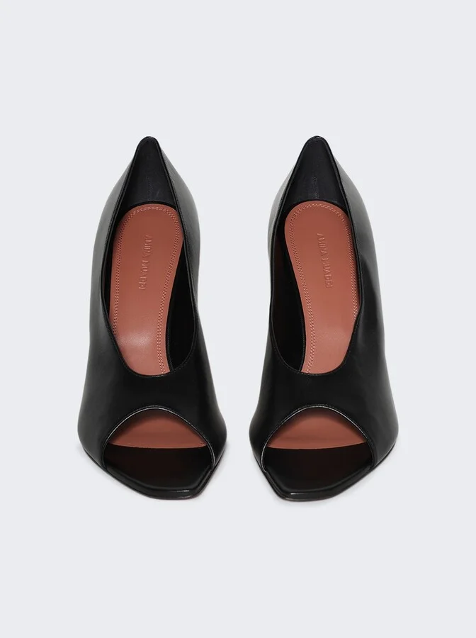 Julianne Peep Toe Pump Black Nappa Leather