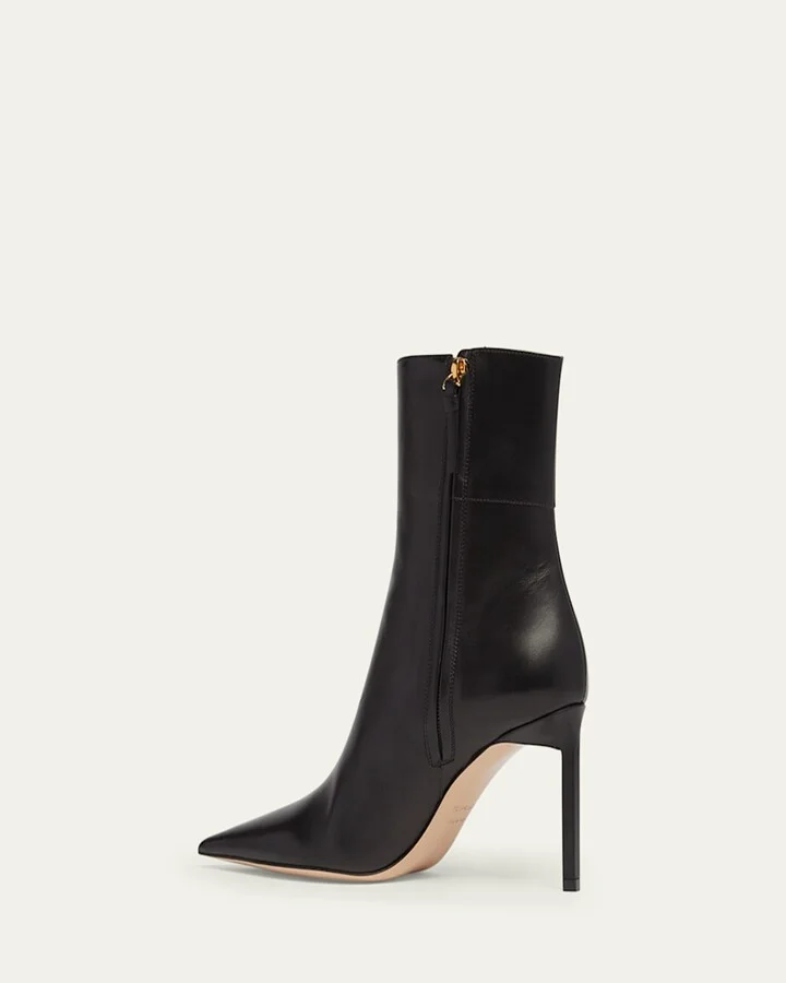 Julianne T Detail Soft Calf Leather Booties - Image 2