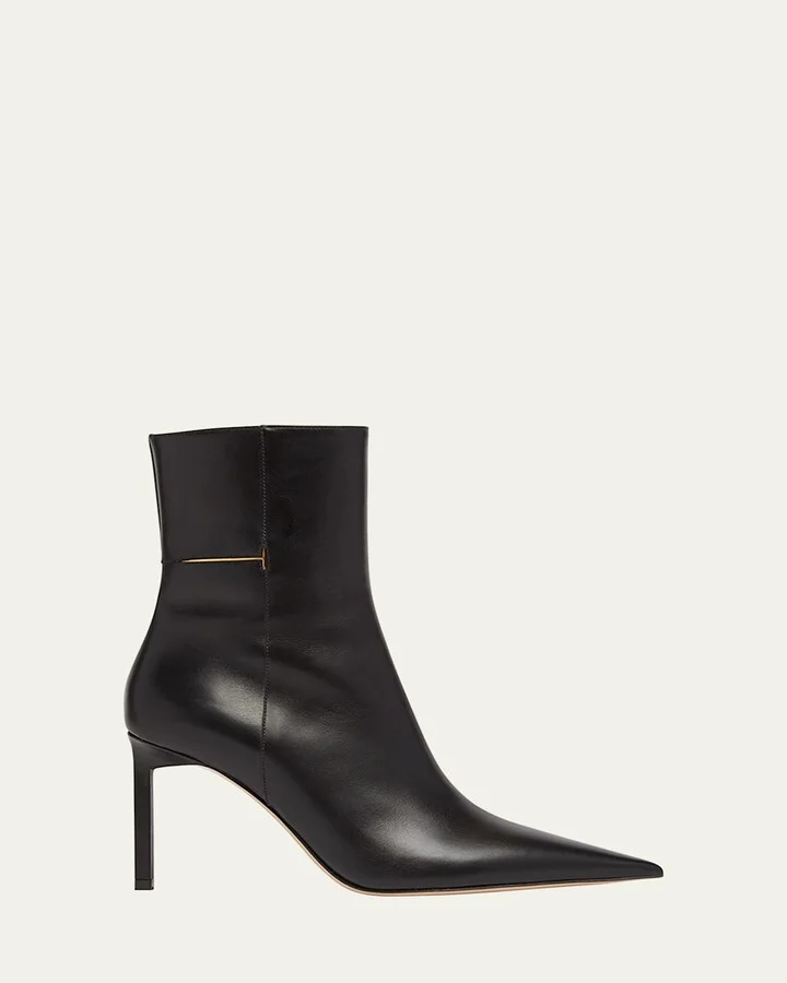 Julianne T Detail Soft Calf Leather Booties