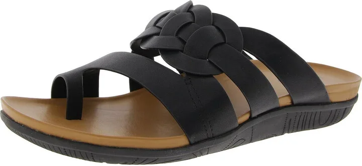 Julianne Womens Strappy Manmade Slide Sandals