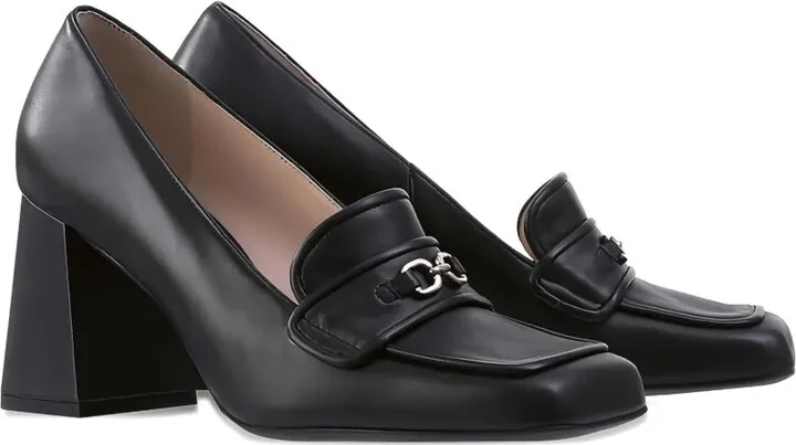 Julie block-heeled leather loafers - Image 2