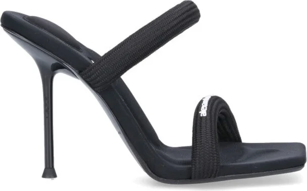 Julie" Padded Nylon Sandals - Black