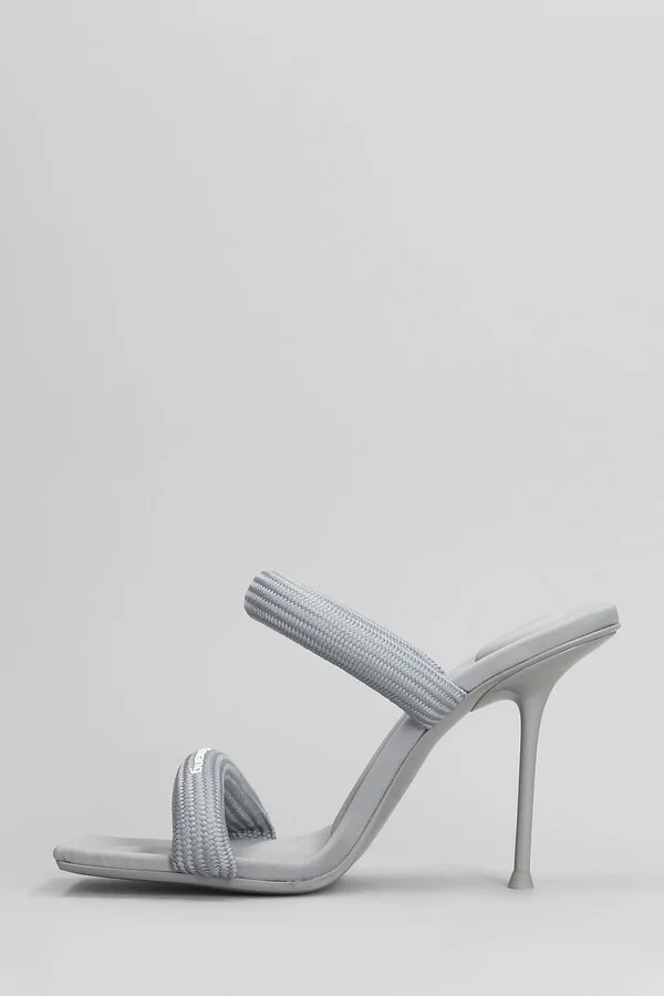 Julie Slipper-mule In Grey Nylon - Image 3