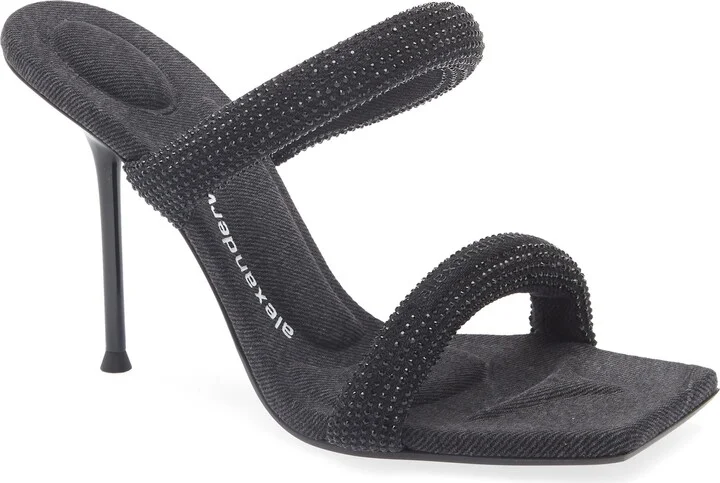Julie Tubular Crystal Embellished Slide Sandal