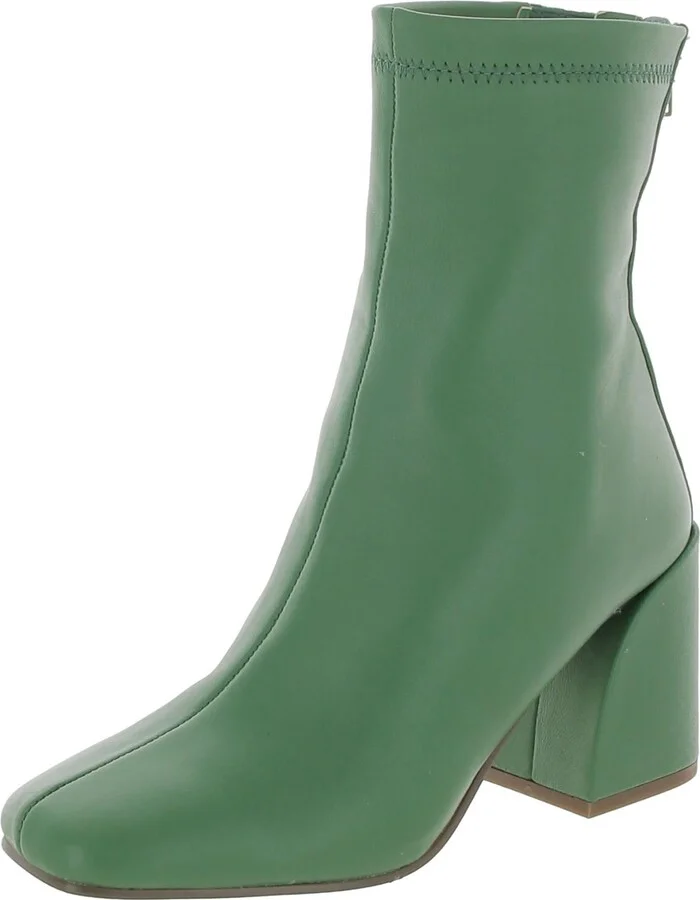 Julie Womens Leather Square Toe Mid-Calf Boots