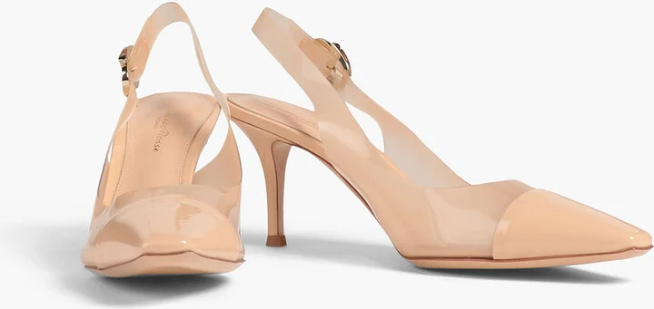 Juliet patent leather and TPU slingback pumps - Image 2