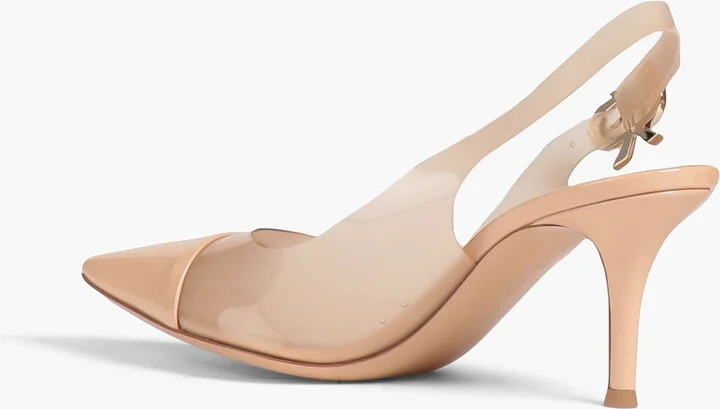 Juliet patent leather and TPU slingback pumps - Image 3