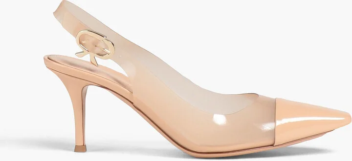 Juliet patent leather and TPU slingback pumps