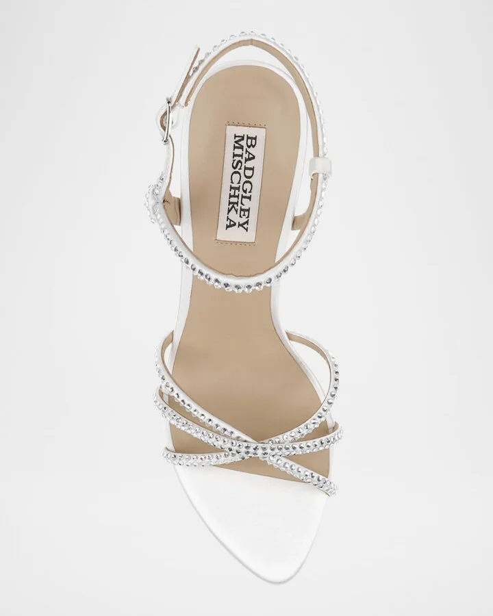 Julietta Silk Crystal Strappy Sandals - Image 2