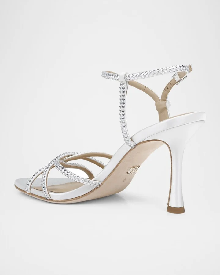 Julietta Silk Crystal Strappy Sandals - Image 3