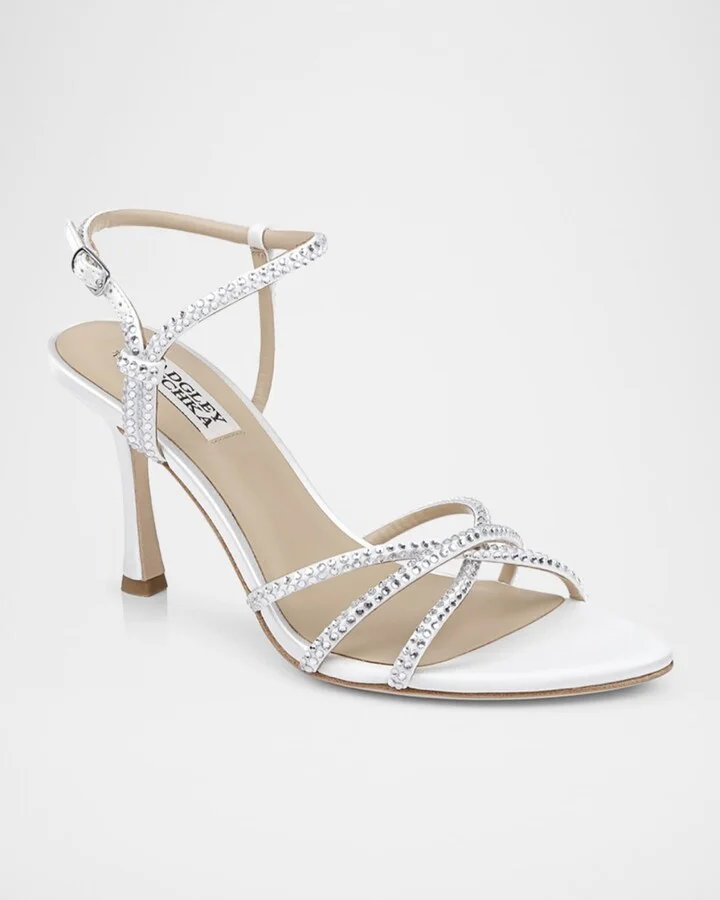 Julietta Silk Crystal Strappy Sandals - Image 4