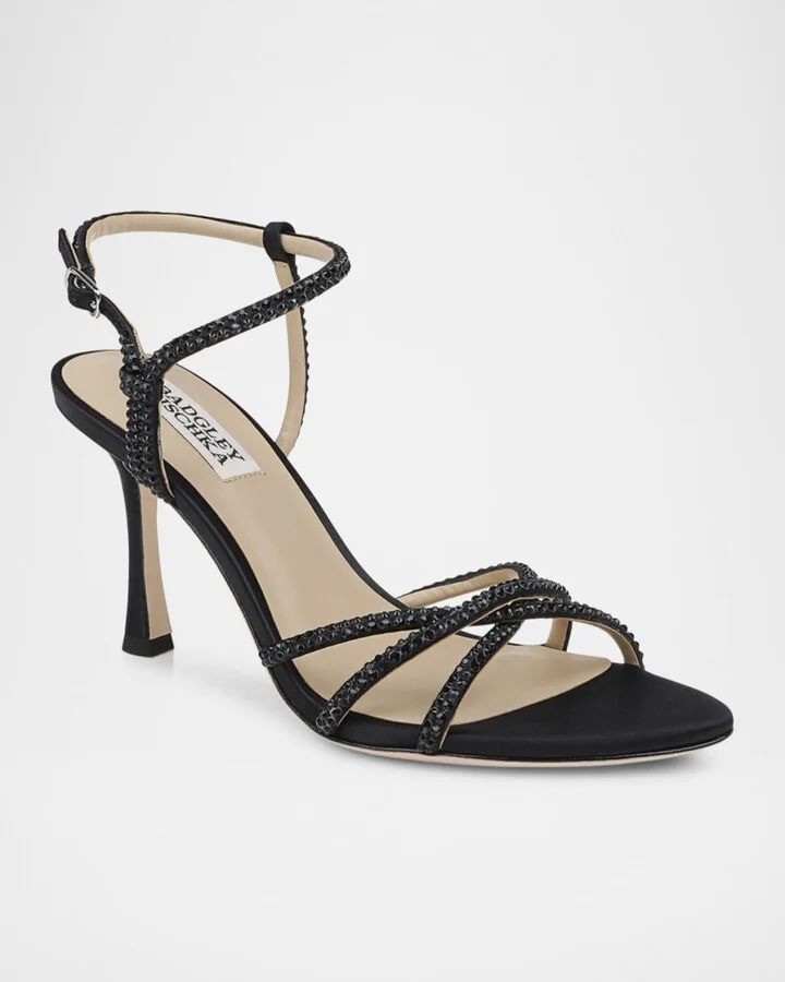 Julietta Silk Crystal Strappy Sandals - Image 5