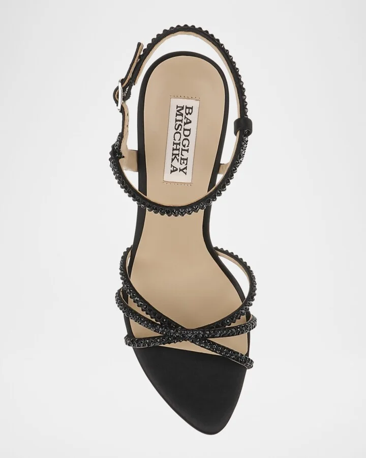 Julietta Silk Crystal Strappy Sandals - Image 6