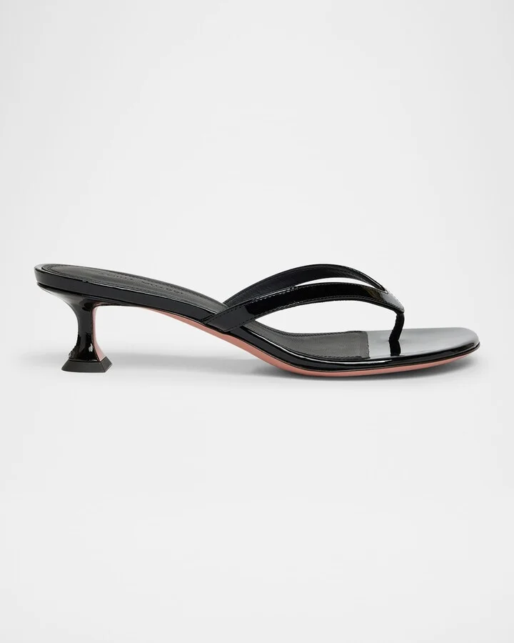 Juliette Patent Kitten Thong Sandals